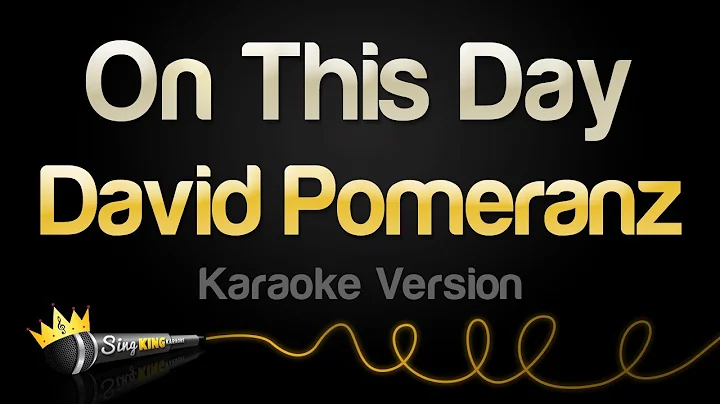 David Pomeranz - On This Day (Karaoke Version)