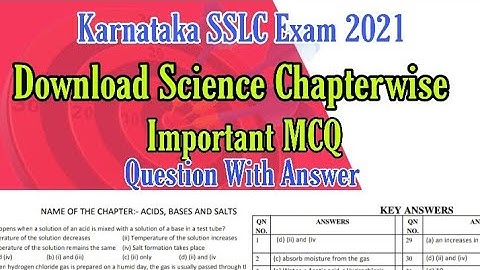 SSLC Science Chapterwise Important MCQ Questions | SSLC New Pattern Important Questions