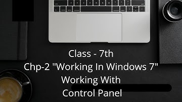 Class-7 Chp-2 "Working In Windows 7"-  Working With The Control Panel.