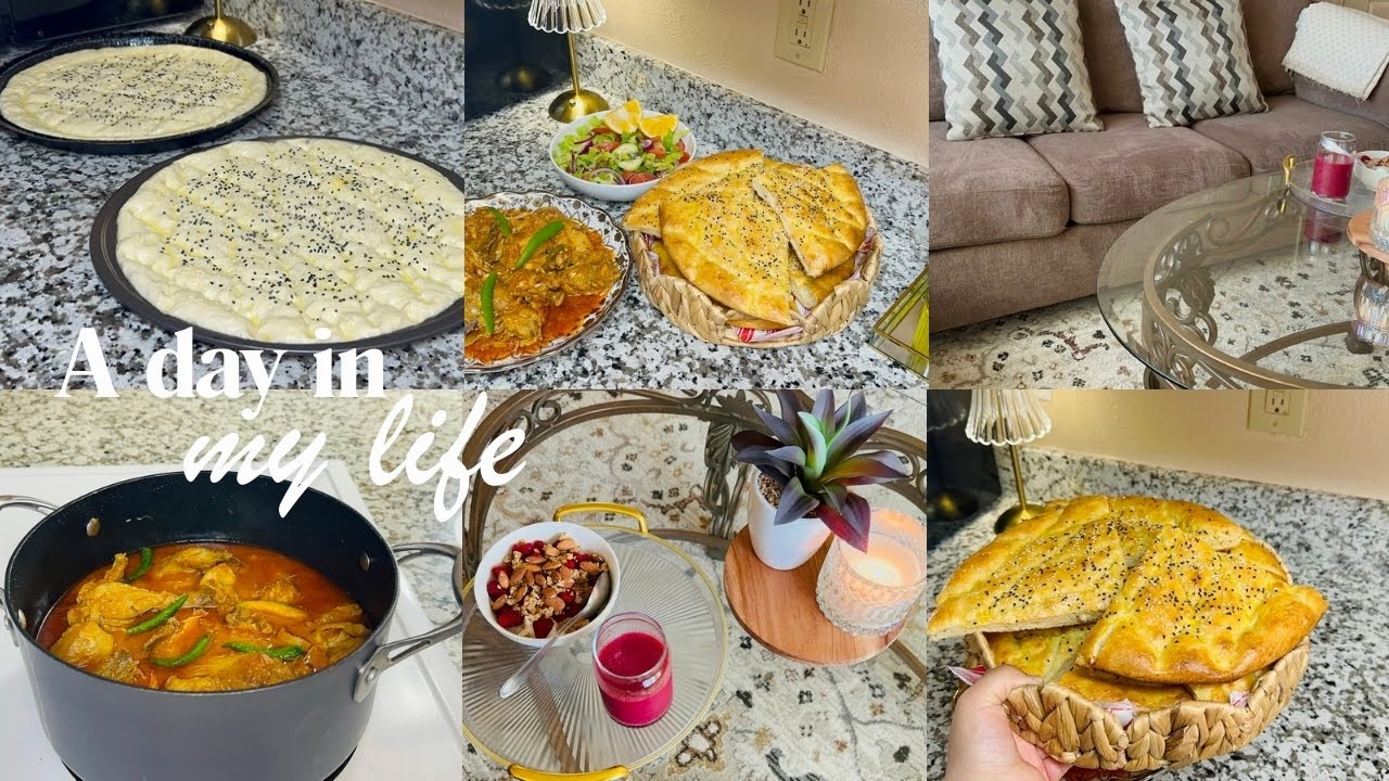 A Calm Afghan Mom’s Cooking Day in America 🇺🇸 | Homemade Bread & Chicken Karahi