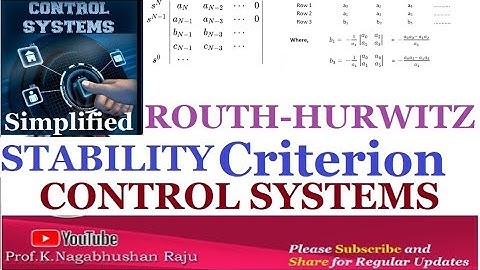 Routh Hurwitz Criterion | Stability of Systems | Control Systems Simplified