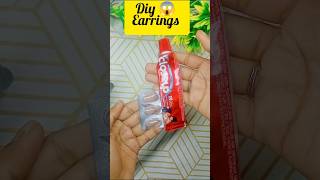 Diy earrings for madicine wrapper 😱 #shorts #youtubeshorts