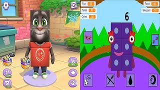 Talking Tom Cat Vs My Talking Numberblocks - All Foods All Gadgets All Animations