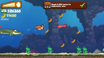 Banana Kong Reach 2,000 meters in underwater area (In One Run)