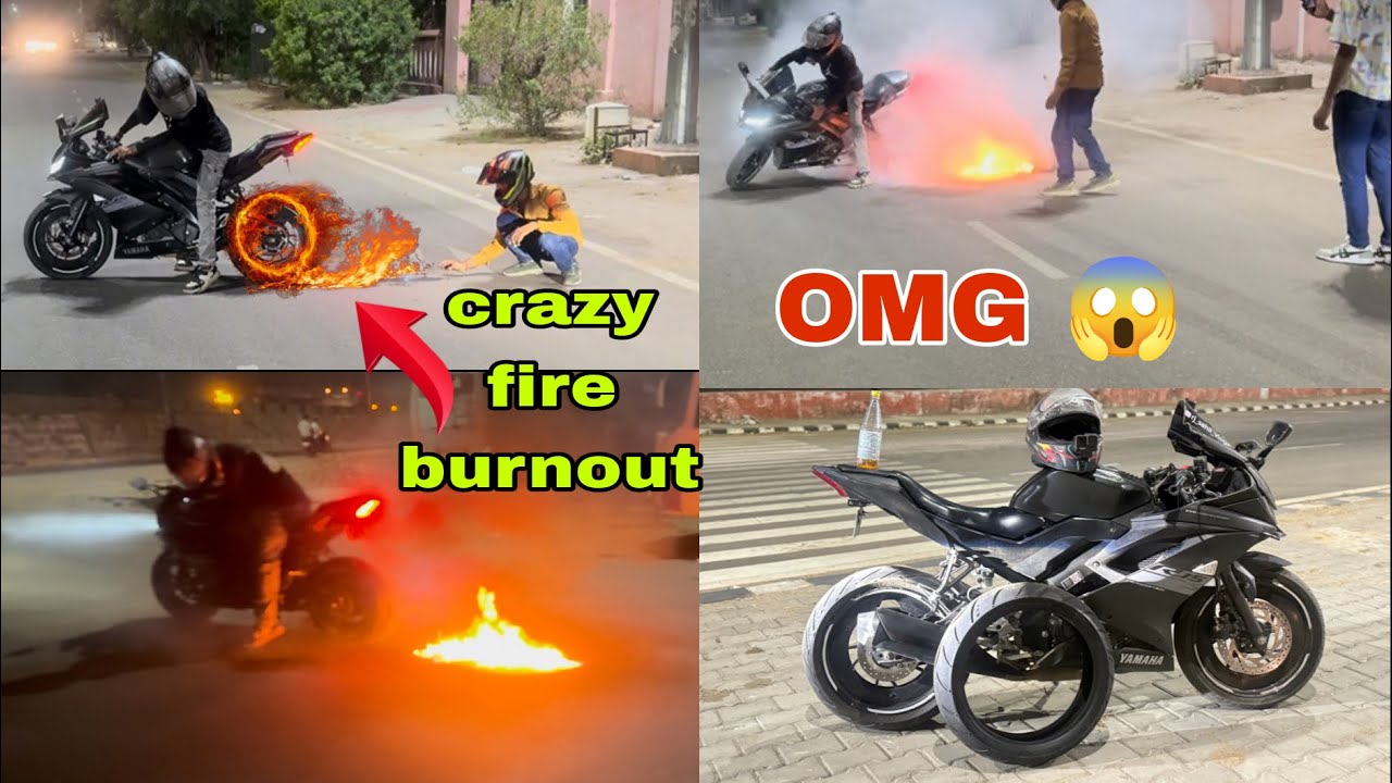 Night Creazy Fire Burnout 🔥