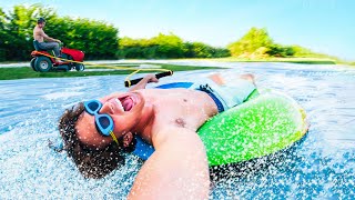 Epic Lawn Mower Slip-N-Slide!