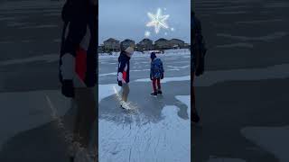 Ice-skating #Winnipeg #Samuel Burland Park #Heika #Bruno #20211220
