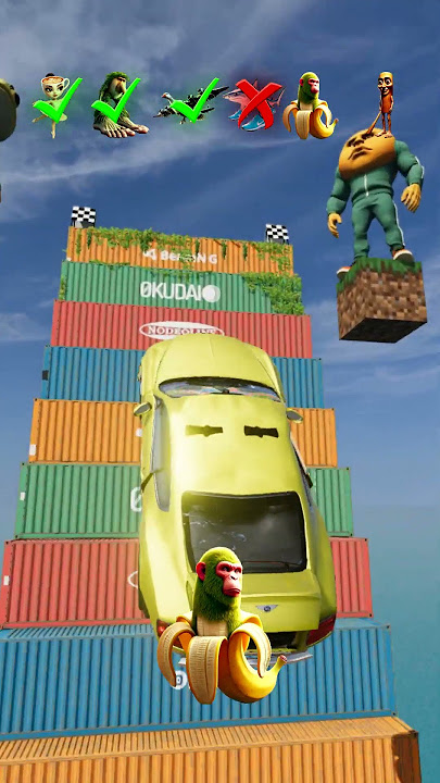 😂🪵Italian Brainrot Funk 🤣BeamNG DRIVE💥 Car Jump Challenge