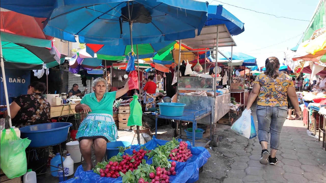 BUSY MARKET IN EL SALVADOR EL MERCADO COLON DE SANTA ANA 2024
