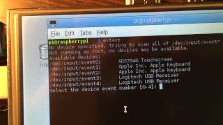 Part 3 - Raspberry Pi and HDMI Touchscreen, running evtest on Touchscreen