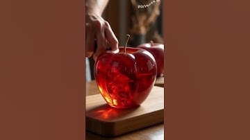 A glass apple being cut by a knife #asmr #ai #aivideo #trending #shorts