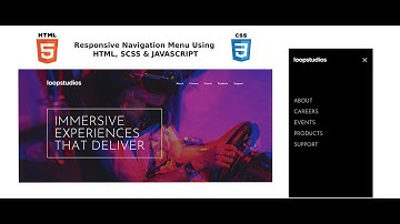 Responsive Navigation menu using HTML, SCSS & JAVASCRIPT