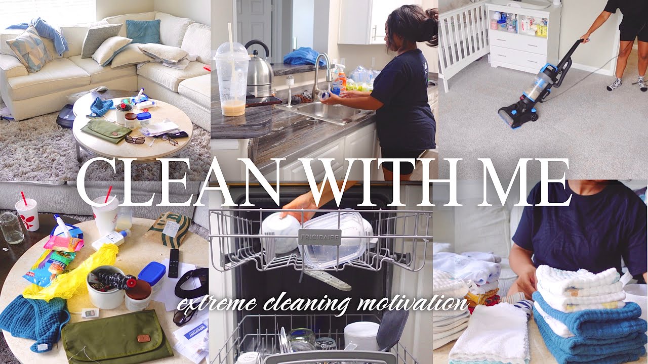 CLEAN WITH ME♡ ENTIRE HOUSE DEEP CLEAN + ORGANIZE + DECLUTTER | EXTREME ...