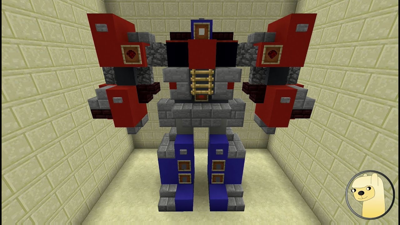 Minecraft - How To Build Transformers FoC Optimus Prime Robot Mode! video to gif