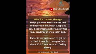 CBT for Insomnia Day 2 [Stimulus Control Therapy ] #counselling #psychotherapy #cbtforinsomnia #cbt