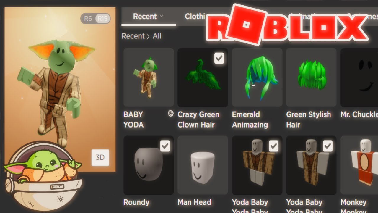 Baby Yoda Roblox Catalog Mandalorian Youtube - roblox 3d monkey