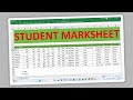 Easy Excel Marksheet | Easy Create a Marksheet in Excel |