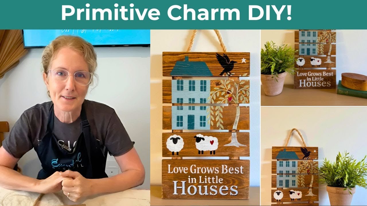 🎨 Charming Primitive House Sign DIY | Layered Stenciling Tips & Farmhouse Craft Ideas!