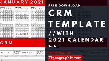 Excel CRM Template with 2021 Calendar ► Free Download