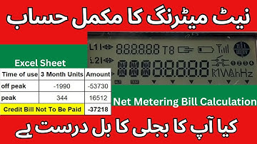 نیٹ میٹرنگ بل کا مکمل حساب | ایکسل کیلکولیشن کے ساتھ | netmetering | gepco | Iesco | lesco | fesco |