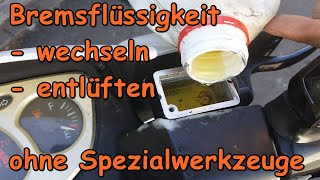 Roller Bremsflüssigkeit entlüften/wechseln ohne Geräte Vorderbremse/Scheibenbremse | Rollerfix