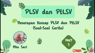 PLSV and PtLSV Part 3 ~ Application of PLSV and PtLSV Concepts in Solving Problems PLSV and PtLSV Part 3 ~ Application of PLSV and PtLSV Concepts in Solving Problems
