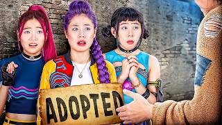 Rumi, Mira & Zoey Was Adopted By A Poor Mom! K-Pop Demon Hunters In Real Life