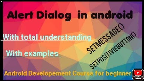 AlertDialog in android How to use alertdialog in android  android developement course for beginners
