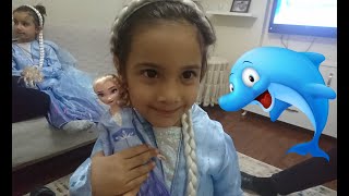 Umay Ve Sıla Elsa Oldu, Karlar Kraliçesi, Frozen, Elsa Elbisesi