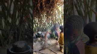 Hadzabe Tribe women mostly stay at home and prepare food for the tribe