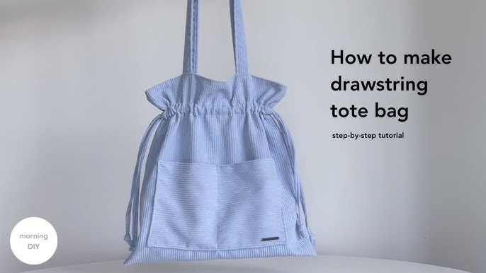 DIY drawstring bag with pocket  How to make drawstring bag 