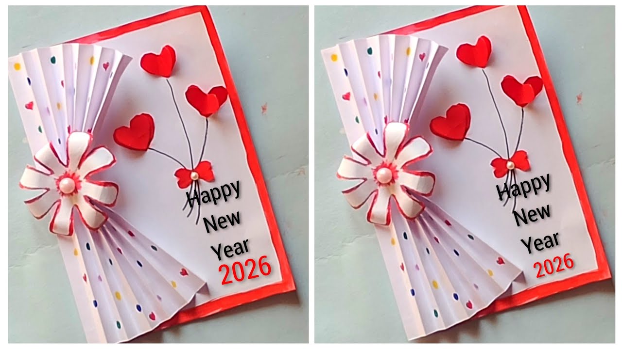 DIY Happy New Year Greeting Card/New Year Card/Happy New Year Card 2026/Handmade New Year Card