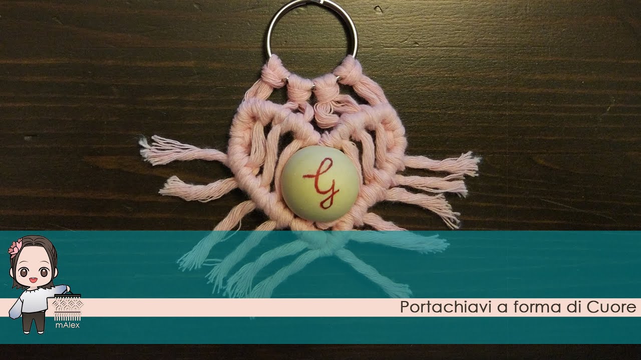 Portachiavi Macramè Da Polso Rosa - Boho Chic, Con Cordino, Per Chiavi