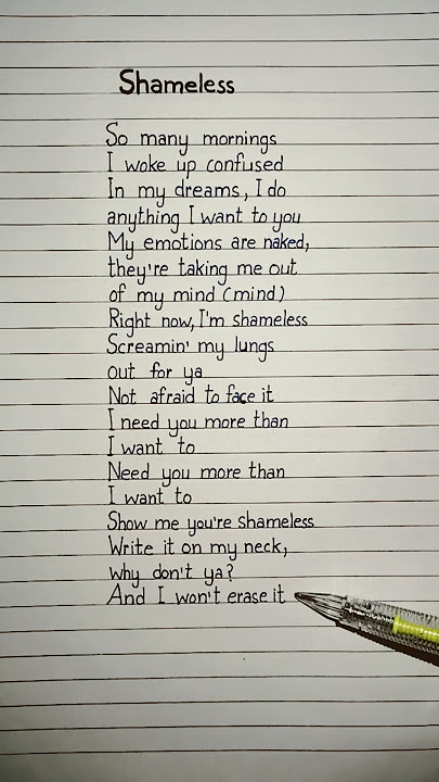 Shameless Lyrics Song by Camila Cabello #shameless #camilacabello #lyrics
