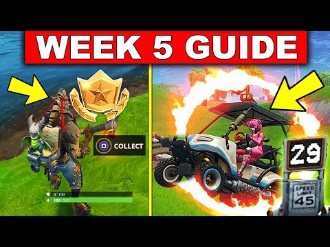 Fortnite WEEK 5 CHALLENGES GUIDE! – Flaming Hoops Location, Radar Signs Location, Secret Battle Star