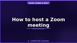 How to host a Zoom meeting