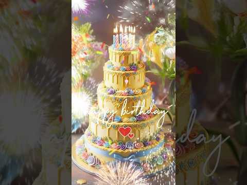 Happy birthday to you song 💖 Yellow firecrackers #happybirthday #birthdaycake #birthdaysong #생일