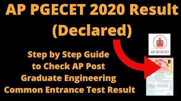 AP PGECET 2020 Result (Declared) - Check AP Post Graduate Engineering Common Entrance Test Result