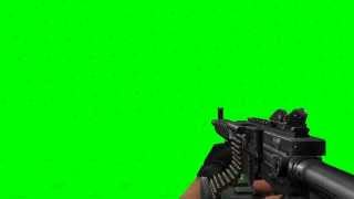 M249 SAW  Shoot  Reload  ( Green Screen Effect 2014 ) HD