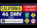 22 January 2026 | Real California DMV Written Test 2026 | 46 Real Test Questions | Car Permit Test
