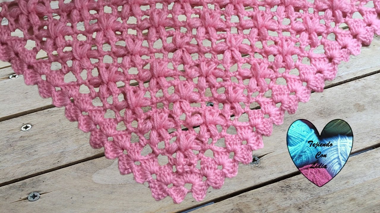 Chal crochet flores puff muy fácil de tejer