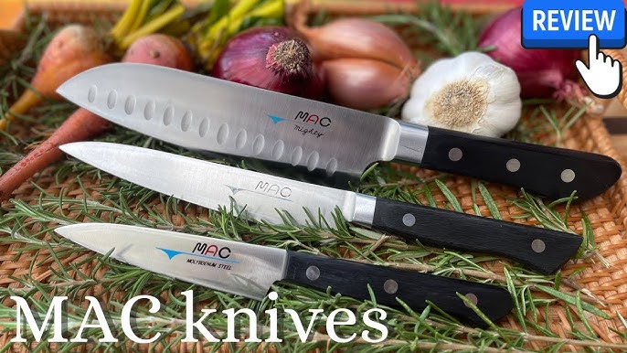 MAC Knife Chef series 2-piece starter knife set TH-201, TH-80 Chef series  8 Chef's knife w/dimples and TH-50 Chef series 5 Paring knife w/dimples