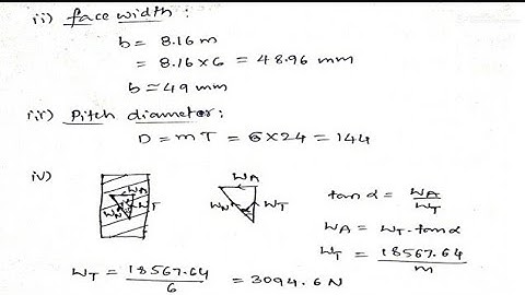 Problem on helical gear design