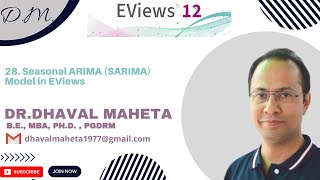 28. Seasonal ARIMA (SARIMA) Model in EViews 12 || Dr. Dhaval Maheta