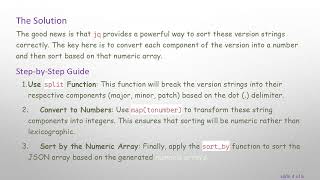 How to Sort JSON by Version Strings with jq