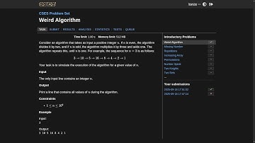 CSES Problem Set Weird Algorithm