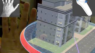 Multi-modal hand gestures + controller in spatial computing HCI.