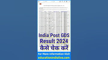 India Post GDS Result 2024 Kaise Check Kare || GDS Merit List 2024 Kaise Check Kare