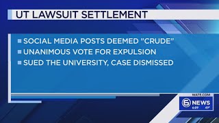 Former student’s lawsuit against UT settled