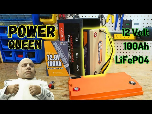 Power Queen 12 Volt (12.8V) 100Ah LiFePO4 Battery MINI 